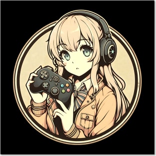 Beige gamer girl Posters and Art